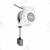 HUBBELL WIRING DEVICE-KELLEMS Extension Cord Reel: Ratchet Lock, 45 ft Cord Lg, 12 AWG, SJO, 5-20P (MPN HBLM45123R220M1). Key specifications — Retractable Cord Ending NEMA Configuration: 5-20R; Feeder Cord Ending NEMA Configuration: 5-20P; Brand: HUBBELL WIRING DEVICE-KELLEMS.