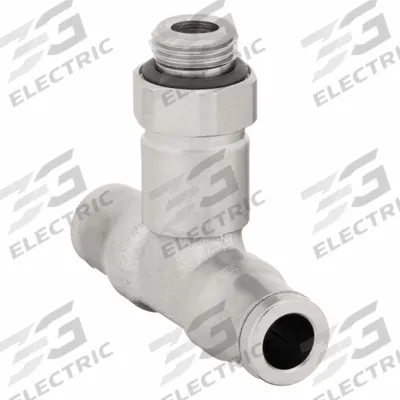 LEGRIS Push-Fit Tee Fitting: 8 mm OD x 8 mm OD Size, BSPP x Push-to-Connect x Push-to-Connect - Nickel-Plated Brass Tube Fittings
