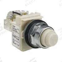 SCHNEIDER ELECTRIC Pilot Light: 30 mm Panel Mounting Size, White, Incandescent, 9001K Series (MPN 9001KT1W31). Key specifications — Series: 9001K; Brand: SCHNEIDER; Includes Push-To-Test: Push-To-Test Included.