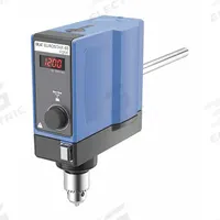 IKA Overhead Mixer: 2,000 RPM Max Speed, 60 N-cm, 50,000 cps Max Viscosity, 40 L Volume, 8.6 lb Wt (MPN 0004446001). Key specifications — Voltage: 115V; Maximum Torque: 60 N-cm; Mixing Speed Type: Variable; Brand: IKA; Display Type: Digital.