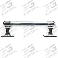PHOENIX Large Hand Rail Kit: Stainless Steel, Silver, Chrome Plated, Round, 24 in Rail Lg (MPN GRSSB24K). Key specifications — Color: Silver; Includes: (4) Chrome Plated End Stanchions; Material: Stainless Steel; Finish: Chrome Plated; Rail Shape: Round; Brand: PHOENIX.