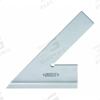 INSIZE Precision Steel Square: 45° Angle, 5-29/32 x 3-29/32 in Outside Dimensions - Machinist Precision Steel Squares