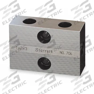 STARRETT Tri-Block: 1 Blocks, 5 Holes, 1 in x 2 in x 3 in - 1-2-3 Setup Blocks