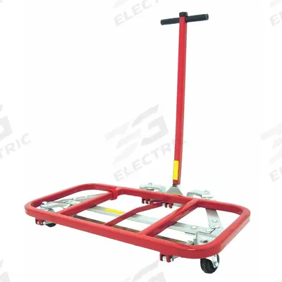Dayton Furniture Dolly: 600 lb, Black/Red/Silver, 35 in H x 40 in W x 23 in D - Lift-&-Roll Desk Dollies