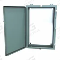 HAMMOND Electrical Enclosure: Steel, 30 in x 20 in x 6 in, NEMA 12/13/3R/4, w/Panel, Solid Cover (MPN 1418N4F6). Key specifications — Closure Method: Clamps; Brand: HAMMOND; Knockouts: Not Included.