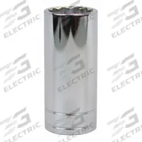 SK PROFESSIONAL TOOLS Socket: SAE, 1/2 in Drive Size, 1 1/16 in Socket Size, 12-Point, Deep, Chrome (MPN 40834). Key specifications — attr1204417: SK PROFESSIONAL TOOLS; attr1204392: Chrome.