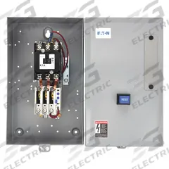 EATON Definite Purpose Magnetic Motor Starter: Non-Reversing, 3 Poles, 60 A, 480V AC Coil, Thermal (MPN A25CGE60C). Key specifications — Brand: EATON; Thermal Units Required: 3 Thermal Units Required (Not Included).