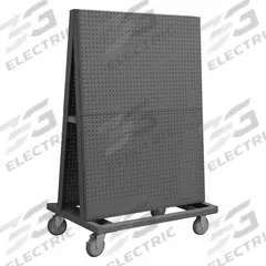 APPROVED VENDOR A-Frame Pegboard Truck: Round, 1/4 in Peg Holes, 24 in x 36 in x 56 in, Gray (MPN AF-2436-PB-5PU-95). Key specifications — Caster Wheel/Configuration: (2) Rigid; (2) Swivel with Brake; Color: Gray; Material: Steel; Brand: APPROVED VENDOR.