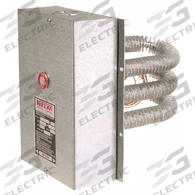 VULCAN Finned Tubular Air Duct Heater: 3,000 W Watt, 240V AC, 1 Phase - Finned Tubular Air Duct Heaters
