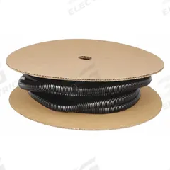 APPROVED VENDOR Corrugated Loom Tubing: 1/2 in Nominal Size, 100 ft Overall Lg, Nylon, Black (MPN 16Y259). Key specifications — attr1205: Yes; attr1208: Corrugated Loom Tubing; attr1209: 0.64 in; attr1217: No; attr1218: 0.84 in; attr1219: Yes; attr1223: Nylon; attr1225: 0.01 in.