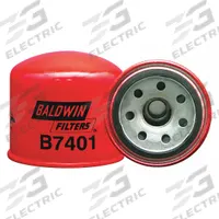 BALDWIN FILTERS Oil Filter: B7401, M22-1.50 Thread Size, 2 13/16 in Overall Ht, Oil, Chrysler/Dodge. Key specifications — Baldwin Interchange: B7401; Brand: BALDWIN FILTERS; Compatible Vehicle Make: Chrysler; Includes: Anti-Drainback Valve; Media Material: Cellulose.