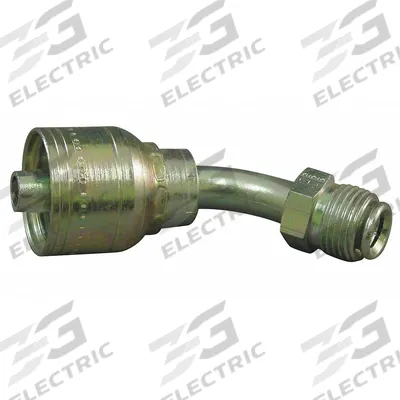 AEROQUIP Hydraulic Crimp Fitting: Steel x Steel, 45° Elbow, -4 For Hose Dash Size - Aeroquip Crimp Hydraulic Hose Fittings with Inverted Flare Connection