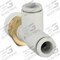 SMC Push-Fit Tee Fitting: 1/4 in Pipe x 6 mm OD x 6 mm OD Size, 39 3/32 mm Overall Lg, White (MPN KQ2Y06-02AS). Key specifications — Brand: SMC.