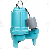 LITTLE GIANT Sewage Ejector Pump: Cast Iron, Single Phase, 2/5 hp, 115V AC, 2 in Max. Dia. Solids (MPN 509412). Key specifications — Impeller Material: Nylon; Rated Voltage: 115V AC; Brand: LITTLE GIANT; Discharge Orientation: Vertical; Switch: Piggyback Tether Float.