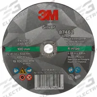 3M Abrasive Cut-Off Wheel: Type 1, 4" x 0.06" x 3/8", Ceramic, 36 Grit, Silver (MPN 87462). Key specifications — Series: Silver; Brand: 3M.