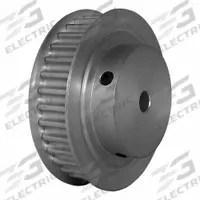 DAYTON Timing Pulley: Modified Curvilinear, Fixed, For GT Timing Belt Section, For 9 mm Belt Wd (MPN 34-5P09-6FA6). Key specifications — Brand: DAYTON; Finish: Clear Anodized; For Belt Series: Powerhouse®.