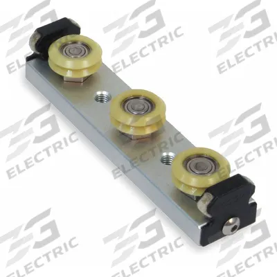 BISHOP-WISECARVER Linear Guide Carriage Assembly: PW, Size 1, 3-Roller Assembly - Bishop-Wisecarver UtiliTrak SW Wheel Plate Assemblies