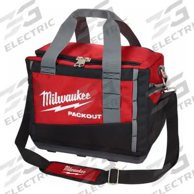 MILWAUKEE PACKOUT Tool Bag: 15 in W x 15 in D x 12 3/16 in H, Nylon, Red - PACKOUT Wide-Mouth Tool Bags