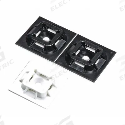 PANDUIT Cable Tie Mounting Base: 0.17 in Slot Wd, 0.06 in Slot Ht, White, 0.75 in Wd - Adhesive Mount Cable Tie Bases