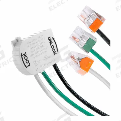LEVITON Angled Wiring Module, 90 Degree: 125V AC, 20 A, 3 Wire - Snap-In Wiring Modules