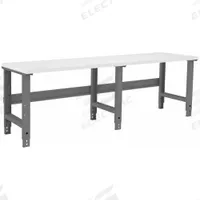 TENNSCO Workbench: Adj Ht, Plastic, 96 in x 30 in, 2,400 lb Overall Load Capacity, Gray (MPN WBA-1-3096P). Key specifications — Brand: TENNSCO.