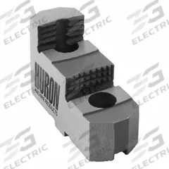 HURON Lathe Jaw: Pointed, Tongue and Groove, Steel, For 12 in Chuck, 2.43 in Ht (MPN 12MDRJ2S). Key specifications — Brand: HURON; Mounting Bolt Size: 1/2 in.