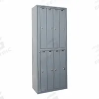 HALLOWELL Locker: 32 5/8 in x 21 in x 84 in, 8 Tiers, 1 Units Wide, Dark Gray, # Plate Included (MPN HUE214-8P-HG). Key specifications — Brand: HALLOWELL; Locker Color: Dark Gray; Assembled: Assembled; Number Plate Included: Yes.