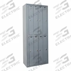 HALLOWELL Locker: 32 5/8 in x 21 in x 84 in, 8 Tiers, 1 Units Wide, Dark Gray, # Plate Included (MPN HUE214-8P-HG). Key specifications — Brand: HALLOWELL; Locker Color: Dark Gray; Assembled: Assembled; Number Plate Included: Yes.