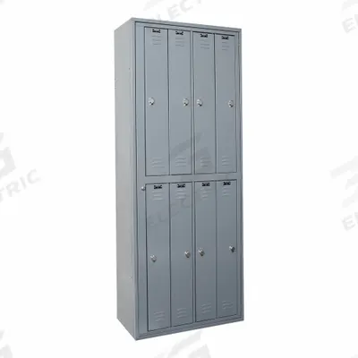 HALLOWELL Locker: 32 5/8 in x 21 in x 84 in, 8 Tiers, 1 Units Wide, Dark Gray - Louvered Metal Wardrobe Lockers