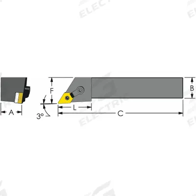 ULTRA-DEX USA Indexable Turning and Profiling Tool Holder: MDJNL 16-4D (MPN 974-000-122) - Indexable Turning & Profiling Toolholders