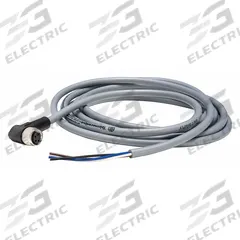 Cordset: M8 Female Right Angle X Bare Wire, 4 Pins, Gray, PVC, 2 m Cable Lg, 18 AWG Wire Size (MPN XZCPV1041L2). Key specifications — Cable Jacket Color: Gray; End 1 Mounting Orientation: Right Angle; End 1 Gender: Female; End 1 Connection Type: M8; Cable Jacket Material: PVC; Brand: TELEMECANIQUE SENSORS; IP Rating: IP67; End 2 Connection Type: Bare Wire.