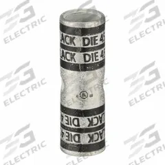 APPROVED VENDOR Open Barrel Splice: 2/0 AWG Wire Size, Black Code, 1.77 in, Copper Barrel, 45 Die (MPN 22EZ21). Key specifications — Die Code: 45; Brand: APPROVED VENDOR; Color Code: Black.
