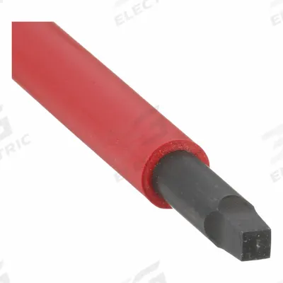 WIHA Insulated Square Screwdriver: Insulated SoftFinish, Long Lg, #1 Tip Size - Insulated Square Screwdrivers