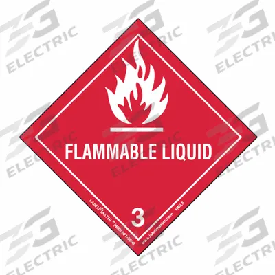 LABELMASTER Container Label: Flammable Liquid, 3 15/16 in x 3 15/16 in - Class 3: Flammable Liquids