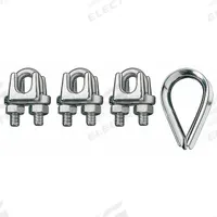 RONSTAN Wire Rope U-Bolt Clip and Thimble Kit: 5/8 in Compatible Rope Dia, 12 in Rope Turnback Lg (MPN ID003404-16). Key specifications — Clip Material: Stainless Steel; Thimble Material: Stainless Steel; Brand: RONSTAN.