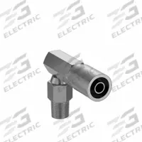 PARKER Hydraulic Crimp Fitting: Steel x Steel, 90° Elbow, -6 For Hose Dash Size, Male x Genderless (MPN 11L43-6-6). Key specifications — Fitting Gender: Male x Genderless; Fitting Connection Type: Universal x Crimp; Thread Size: 3/8"-18; For Hose Dash Size: -6; Brand: PARKER.