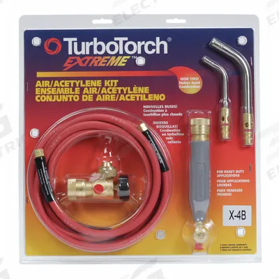 TURBOTORCH Brazing And Soldering Kit: Swirl Flame, CGA-520, External Lighter - Swirl Flame Torch Kits for "B" Cylinders