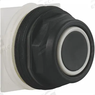 SCHNEIDER Flush Push Button: Black, 30 mm Mounting Size, Non-Metallic - Flush-Mount & Recessed Push-Button Operators