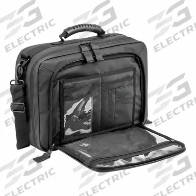 MERET USA Emergency Bag: 12 in L x 15 in W x 6 in D, Tarpaulin, Black, 11-20 in/21-30 in - Medical Briefcase-Style Bags