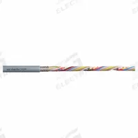 CHAINFLEX Data Cable: 24 AWG, 14 Conductors, Order by the Foot, PVC Jacket, 300 V (MPN CF240-02-14). Key specifications — attr1141190: Copper; attr1141193: Single; attr1141160: 5 x OD; attr1141165: 8 x OD; attr1141168: No; attr1141174: 10 x OD; attr1141159: Oil and Grease Resistant; attr1141182: CE 2014/35/EU.