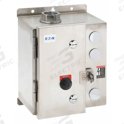 EATON NEMA Magnetic Motor Starter: Non-Reversing, 3 Poles, NEMA Size 1, 27 A - Enclosed Non-Reversing Starters with Electronic Overloads