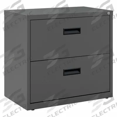 SPACE SOLUTIONS Lateral File Cabinet: Charcoal, 2 Drawers, 27 in Overall Ht - Lateral File Cabinets