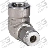 HAM-LET Compression Fitting Elbow: 12 mm OD x 1/4 in Pipe Fitting Size, Compression x FNPT (MPN 770L-SS-12MM X 1/4). Key specifications — Compatible Fitting Brands: Swagelok; Brand: HAM-LET.
