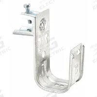 COOPER B-LINE J-Hook: Clamp-On with Locking Latch, 2 in Max. Bundle Dia., 30 lb Max. Load Capacity (MPN BCH32-C442A). Key specifications — Material: Galvanized Steel; Includes Locking Latch: Yes; Color: Silver; Brand: COOPER B-LINE; Mounting Location: Beam; Mounting & Attachment (subhead): Clamp-On with Locking Latch.