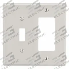 HUBBELL Wall Plate: Combo, 2 Gang, Almond, Std Size (MPN P126LA). Key specifications — Brand: HUBBELL; Material: Polycarbonate.