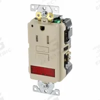 LEVITON GFCI Single Receptacle Outlet: Single, 5-15, Light Almond, GFCI, 125V AC, 15 A_20 A (MPN GFPL1-PLT)