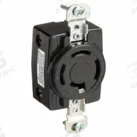 HUBBELL Locking Receptacle: Non-NEMA, Black, 120/208V AC, 20 A Current Rating, 4 Poles, 4 Wires (MPN HBL7410B). Key specifications — Brand: HUBBELL.