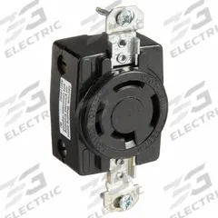HUBBELL Locking Receptacle: Non-NEMA, Black, 120/208V AC, 20 A Current Rating, 4 Poles, 4 Wires (MPN HBL7410B). Key specifications — Brand: HUBBELL.