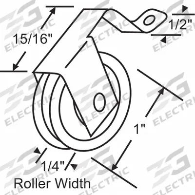 APPROVED VENDOR Roller: 2 1/32 in Lg, 13/32 in Wd - Hanging Door Rollers