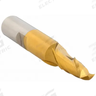 CLEVELAND Square End Mill: Cobalt, TiN Coated, 2 Flute, 1/4" Mill Dia, 1/2" LOC - General Purpose Cobalt Square End Mills
